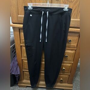 Figs Black Women's Joggers with Gray Drawstrings